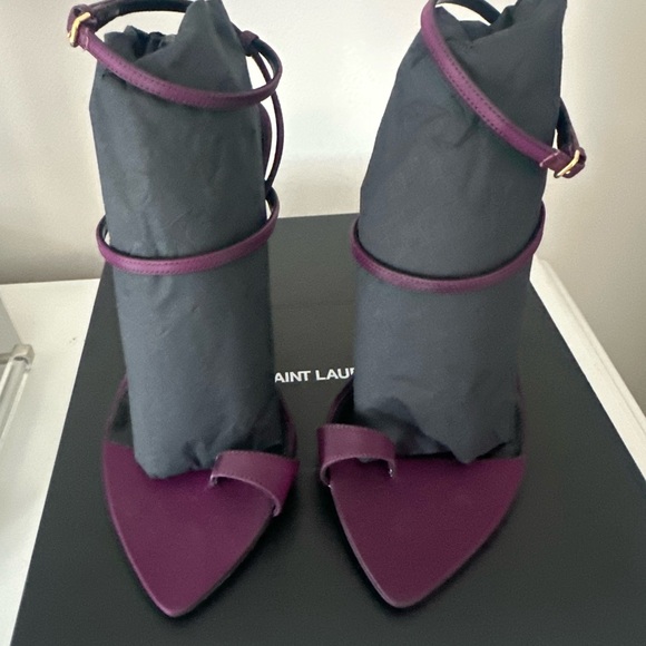 Saint Laurent Purple dive Satin sandals 37 - Picture 3 of 7